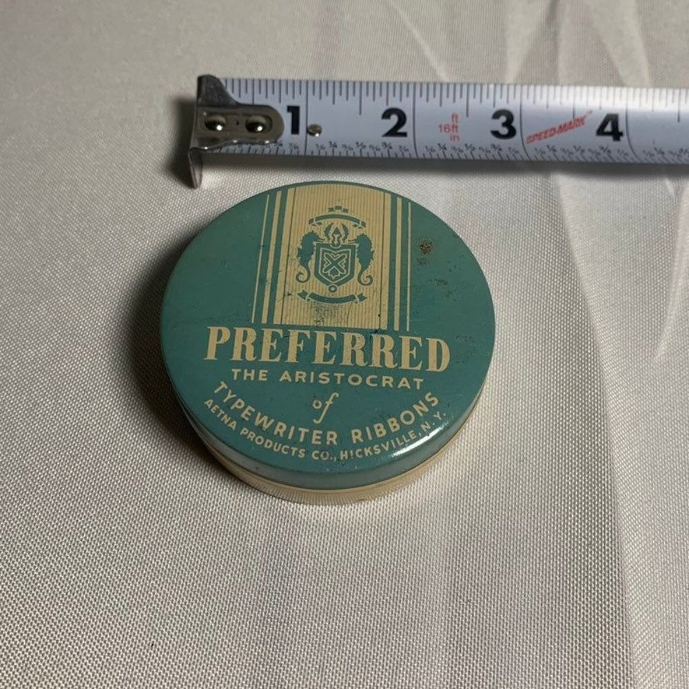 Vintage Preferred The Aristocrat Typewriter Ribbon Aetna Products Tin Can EMPTY
